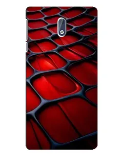 Чехол для Nokia 3.1 с картинкой «Красная глянцевая сетка»