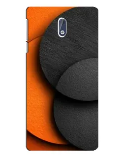 Чехол для Nokia 3.1 с картинкой «Геометрия оранжевых кругов»