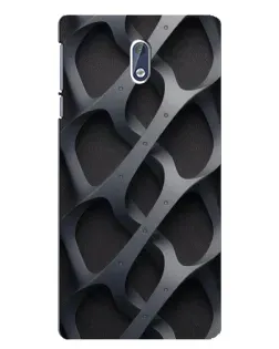 Чехол для Nokia 3.1 с картинкой «Объемное серое плетение»