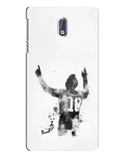 Чехол для Nokia 3.1 с картинкой «Черно-белый силуэт Месси» Чехол для Nokia 3.1 с картинкой «Черно-белый силуэт Месси»
