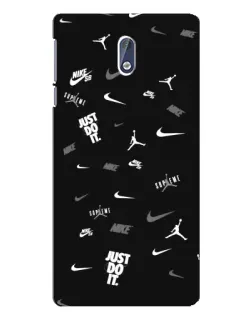 Чохол для Nokia 3 з картинкою «Nike Black Pattern»