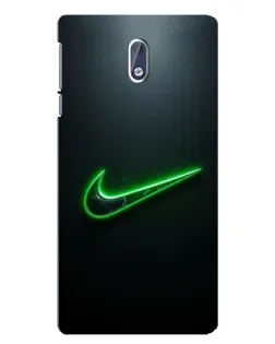 Чехол для Nokia 3 с картинкой «Неоновый контур Nike»