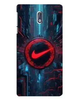 Чехол для Nokia 3 с картинкой «Техногенный стиль Nike»