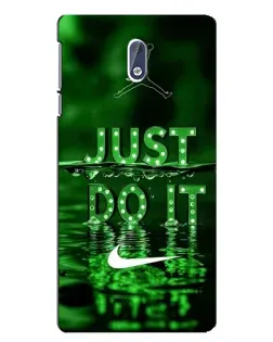 Чехол для Nokia 3 с картинкой «Зеленый неоновый Nike»