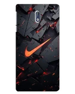 Чехол для Nokia 3 с картинкой «Nike — эффект разломов»