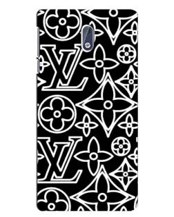 Чехол для Nokia 3 с картинкой «Черно-белый узор LV» Чехол для Nokia 3 с картинкой «Черно-белый узор LV»