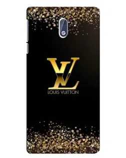 Чехол для Nokia 3 с картинкой «LV — золотые искры» Чехол для Nokia 3 с картинкой «LV — золотые искры»