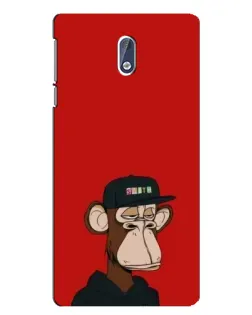 Чехол для Nokia 3 с картинкой «Bored Ape — красный фон»