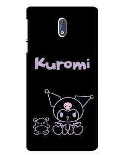 Чехол для Nokia 3 с картинкой «Kuromi — черный минимализм»