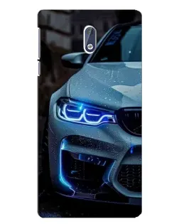 Чехол для Nokia 3 с картинкой «Взгляд BMW с синими фарами» Чехол для Nokia 3 с картинкой «Взгляд BMW с синими фарами»