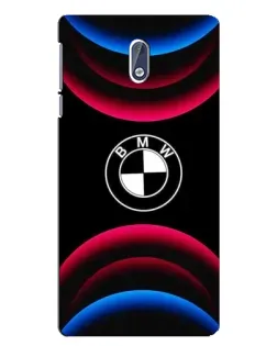 Чехол для Nokia 3 с картинкой «Логотип BMW и неоновые дуги» Чехол для Nokia 3 с картинкой «Логотип BMW и неоновые дуги»