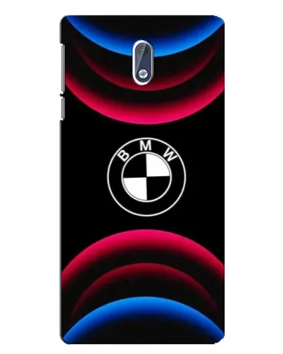 Чехол для Nokia 3 с картинкой «Логотип BMW и неоновые дуги»
