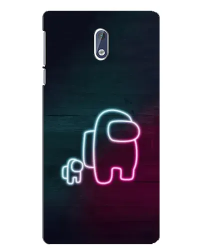 Чехол для Nokia 3 с картинкой «Among Us неон-арт» Чехол для Nokia 3 с картинкой «Among Us неон-арт»