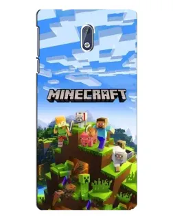 Чехол для Nokia 3 с картинкой «Minecraft классический мир»