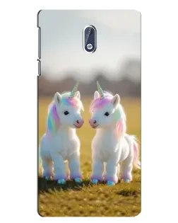 Чехол для Nokia 3 с картинкой «Пара единорогов»