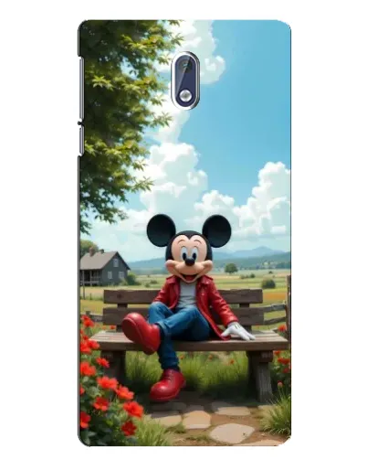 Чехол для Nokia 3 с картинкой «Микки на скамейке»