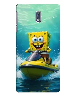 Чехол для Nokia 3 с картинкой «Спанч Боб на гидроцикле»
