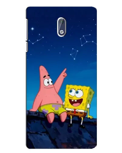 Чехол для Nokia 3 с картинкой «Губка Боб и Патрик ночью»