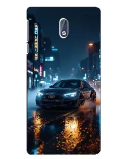 Чехол для Nokia 3 с картинкой «Ночной город и Audi»