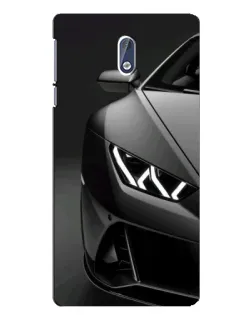 Чехол для Nokia 3 с картинкой «Lamborghini фары детализация»
