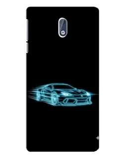 Чехол для Nokia 3 с картинкой «Неоновый контур Lamborghini»