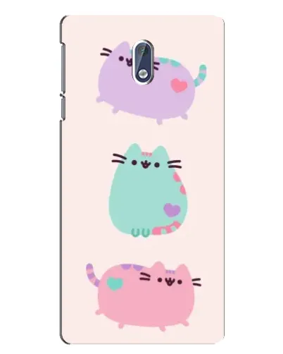 Чехол для Nokia 3 с картинкой «Pusheen трио»