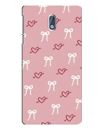 Чехол для Nokia 3 с картинкой «Сердца и банты» Чехол для Nokia 3 с картинкой «Сердца и банты»