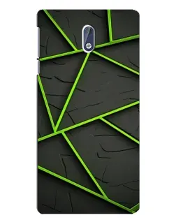 Чехол для Nokia 3 с картинкой «Зеленые геометрические линии»