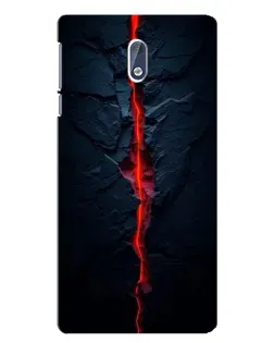 Чехол для Nokia 3 с картинкой «Kрасная лавовая трещина»