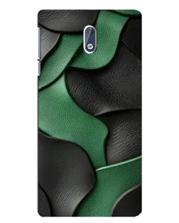 Чехол для Nokia 3 с картинкой «Зеленые кожаные волны»