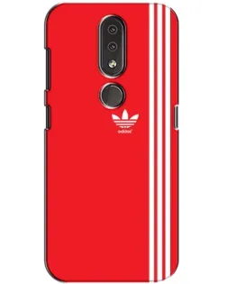 Чехол для Nokia 4.2 с картинкой «Красный минимализм Adidas»