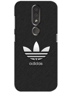 Чехол для Nokia 4.2 с картинкой «Adidas Карбоновая текстура»