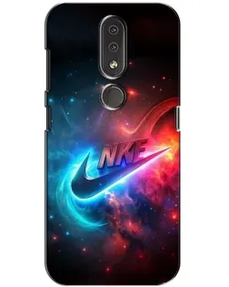 Чехол для Nokia 4.2 с картинкой «Огненный логотип Nike»