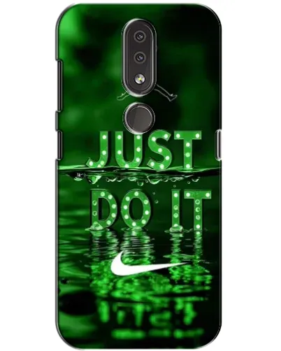 Чехол для Nokia 4.2 с картинкой «Зеленый неоновый Nike»