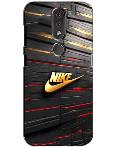 Чехол для Nokia 4.2 с картинкой «Золотой Nike на металле»