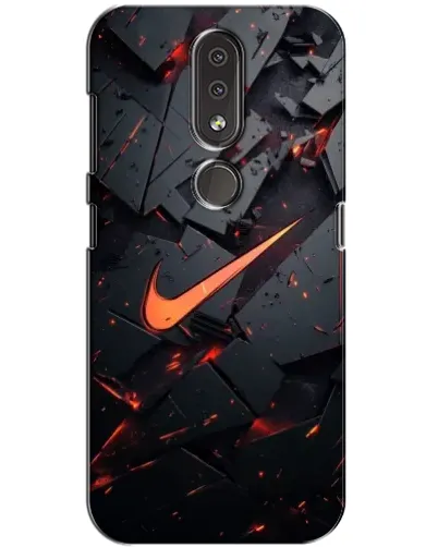 Чехол для Nokia 4.2 с картинкой «Nike — эффект разломов»