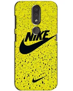 Чехол для Nokia 4.2 с картинкой «Желтый текстурный Nike»