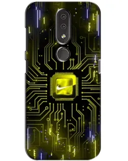 Чехол для Nokia 4.2 с картинкой «Nike — золотая искра»