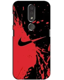 Чехол для Nokia 4.2 с картинкой «Красные брызги Nike»