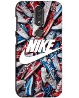 Чехол для Nokia 4.2 с картинкой «Коллаж кроссовок Найк»
