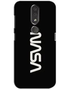 Чехол для Nokia 4.2 с картинкой «NASA — вертикальный логотип»