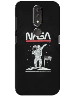 Чехол для Nokia 4.2 с картинкой «NASA — шагаем по Луне»