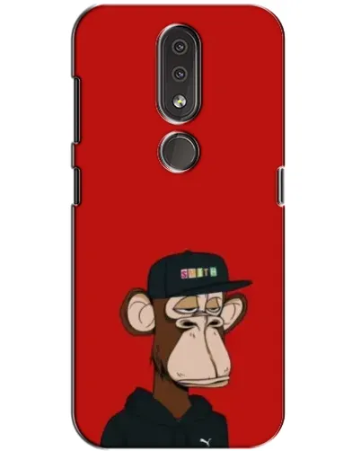 Чехол для Nokia 4.2 с картинкой «Bored Ape — красный фон»