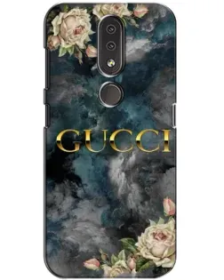Чехол для Nokia 4.2 с картинкой «Абстрактные цветы Gucci»