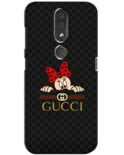 Чехол для Nokia 4.2 с картинкой «Минни Маус Gucci — черный»