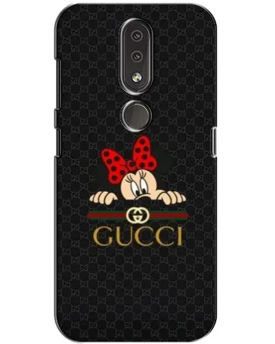Чехол для Nokia 4.2 с картинкой «Минни Маус Gucci — черный»