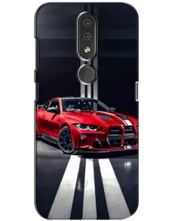 Чехол для Nokia 4.2 с картинкой «Красная BMW на дороге»