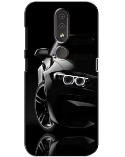Чохол для Nokia 4.2 з картинкою «Чорна BMW — профіль»