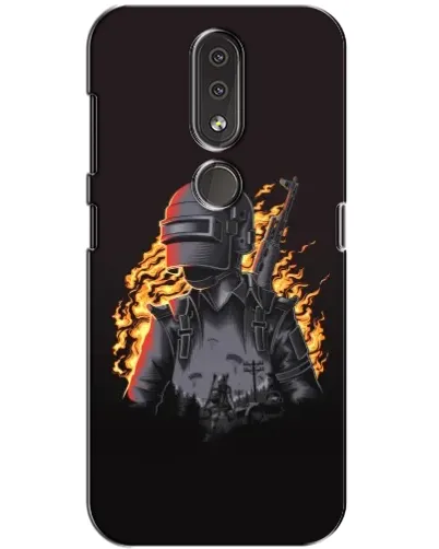 Чехол для Nokia 4.2 с картинкой «PUBG — огненный силуэт» Чехол для Nokia 4.2 с картинкой «PUBG — огненный силуэт»