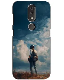 Чехол для Nokia 4.2 с картинкой «Герой PUBG на скале»